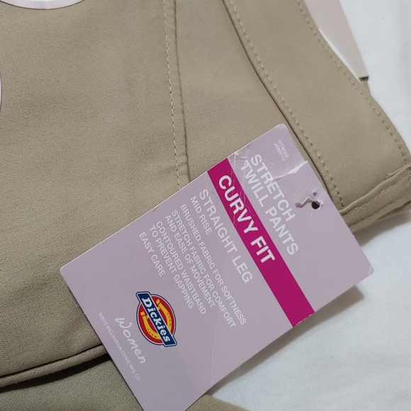 Women's DICKIES Tan Curvy Stretch Fit Pants (Size 16R) NWT! - Picture 4 of 11